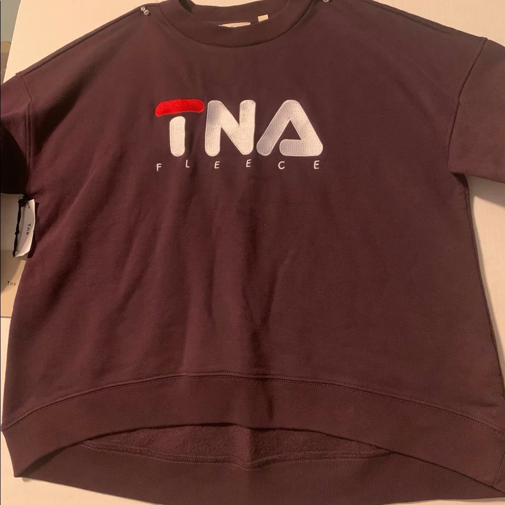 TNA cropped front sweatshirt. NWT